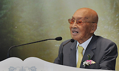 백수 맞은 기장 고영로 원로목사 답사