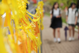 세월호 참사 희생자 낸 단원고 교정