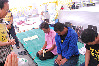 기장인들, 세월호특별법 제정 촉구관련 단식농성 벌여