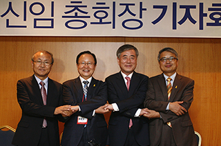  [포토] 기장 총회 임원선거 직후 열린 기자회견