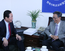 고건 사회통합위원장 NCCK 내방