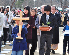 팔당유기농지에서 열린 2010 부활절 연합예배